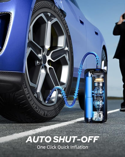 AUTOONE 150 PSI Portable Tire Inflator – 7800mAh Cordless Air Compressor with Digital Pressure Gauge, Auto Shut-Off & 12V Car Adapter - General Equipment with | Sold by Uncle Wiener's Wholesale