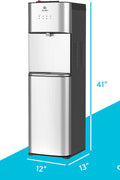Avalon bottom load water dispenser with stainless steel finish – front view
3 temperature water dispenser – Avalon bottom load cooler with nightlight
Self-cleaning Avalon water dispenser – UL/Energy Star certified
Hot, cold, and room temperature Avalon dispenser – with child safety lock