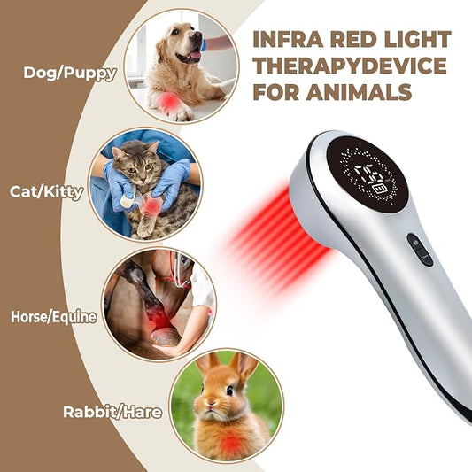 Azilaser 650nm & 808nm Red Light Therapy Device for Dogs & Pets – Rechargeable Handheld LED/NIR Light with Timer, Protective Glasses & Carry Case - Pet products with | Sold by Uncle Wiener's Wholesale