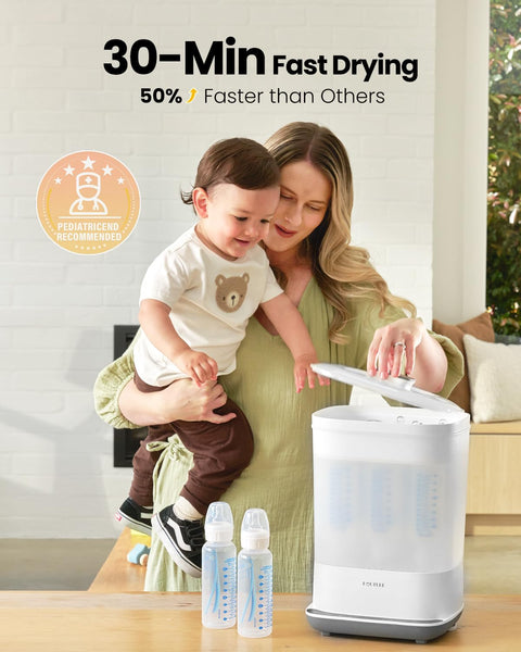 Baby Bottle Sterilizer, HAUTURE 6 - in - 1 Bottle Sterilizer and Dryer, Electric Steam Bottle Sanitizer for Baby stuffs, Baby Bottles & Breast Pump Accessories - with | Sold by Uncle Wiener's Wholesale