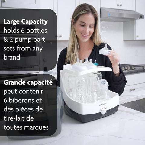 Baby Brezza 10 Minute Baby Bottle Sterilizer + Dryer - Superfast Electric Steam Sterilization - Universal Sterilizing for All Bottles, & Baby Product Parts & Accessories - with | Sold by Uncle Wiener's Wholesale