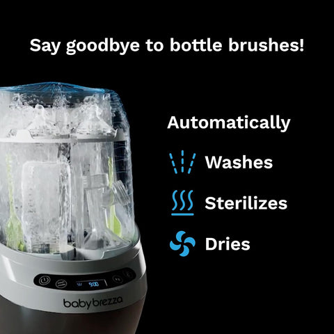 Baby Brezza Bottle Washer Pro - Baby Bottle Washer, Sterilizer + Dryer - All in One Machine Cleans Bottles, Pump Parts, & Sippy Cups - Replaces Hand Washing, Bottle Brushes and Drying Racks - with | Sold by Uncle Wiener's Wholesale