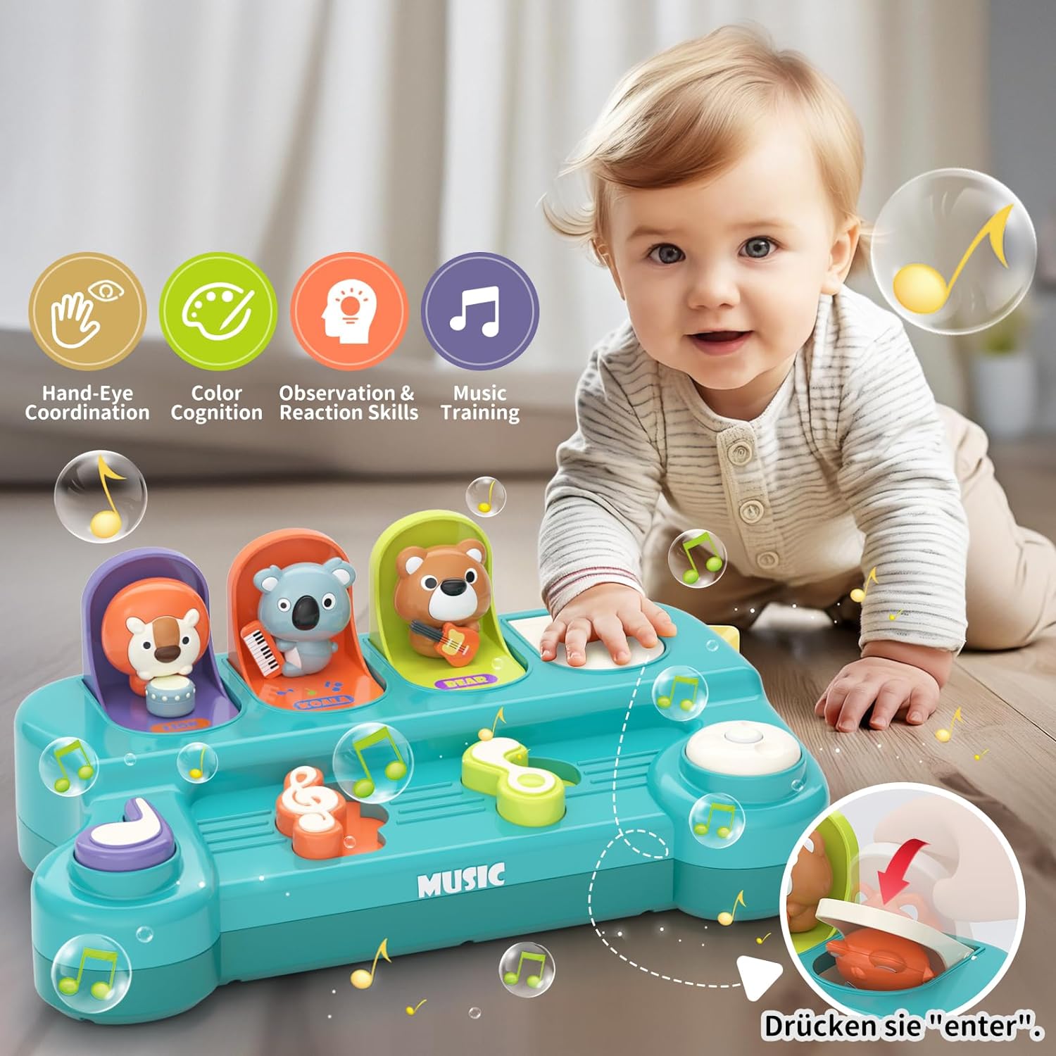Baby Sensory Montessori Animal Activity Toy Early Learning Educational Toy CPS303181 - with | Sold by Uncle Wiener's Wholesale