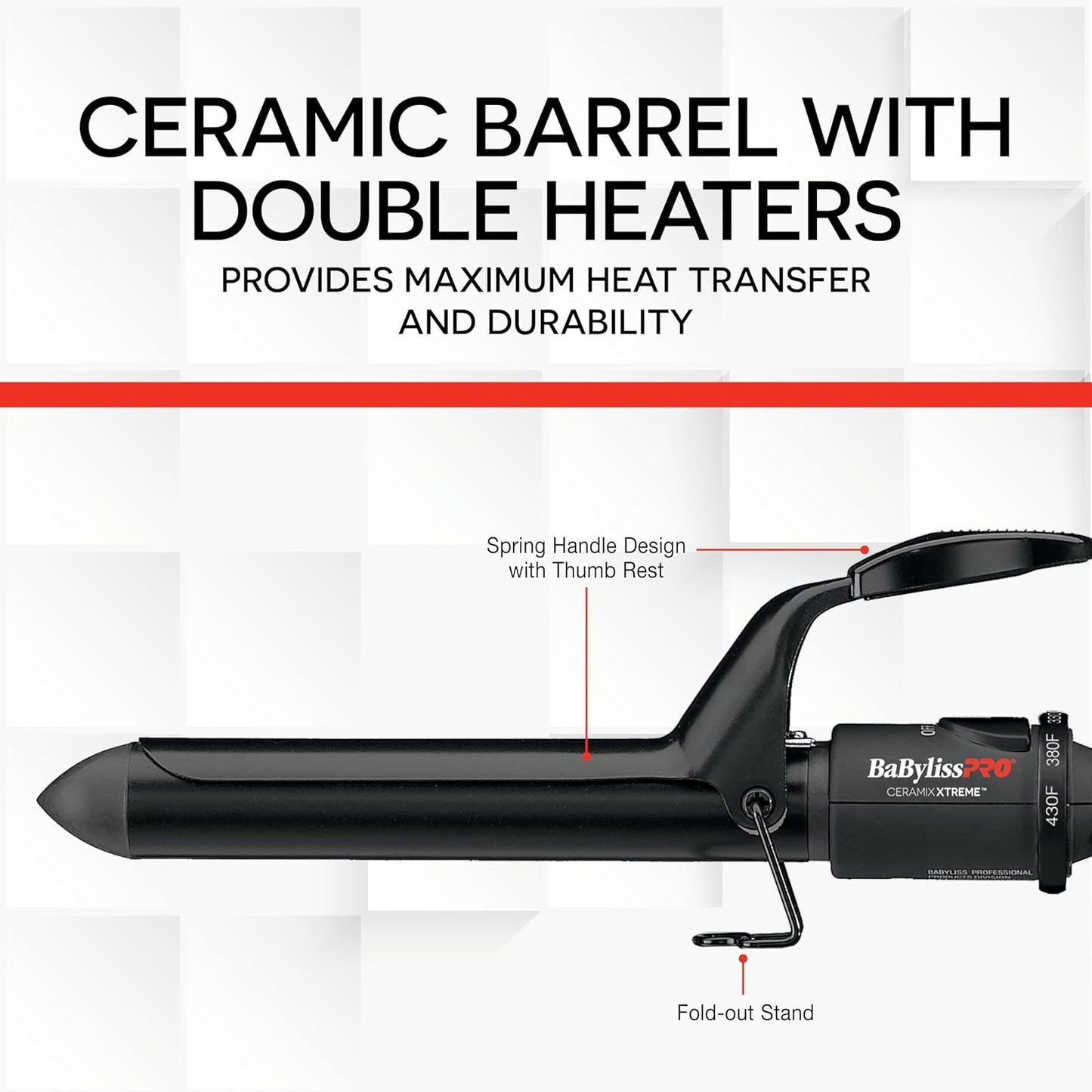 BaBylissPRO Ceramix Xtreme Dual Voltage Ceramic Curling Iron with Far Infrared Heat up to 430°F and Negative Ions, Spring Handle,used,good condition - with | Sold by Uncle Wiener's Wholesale