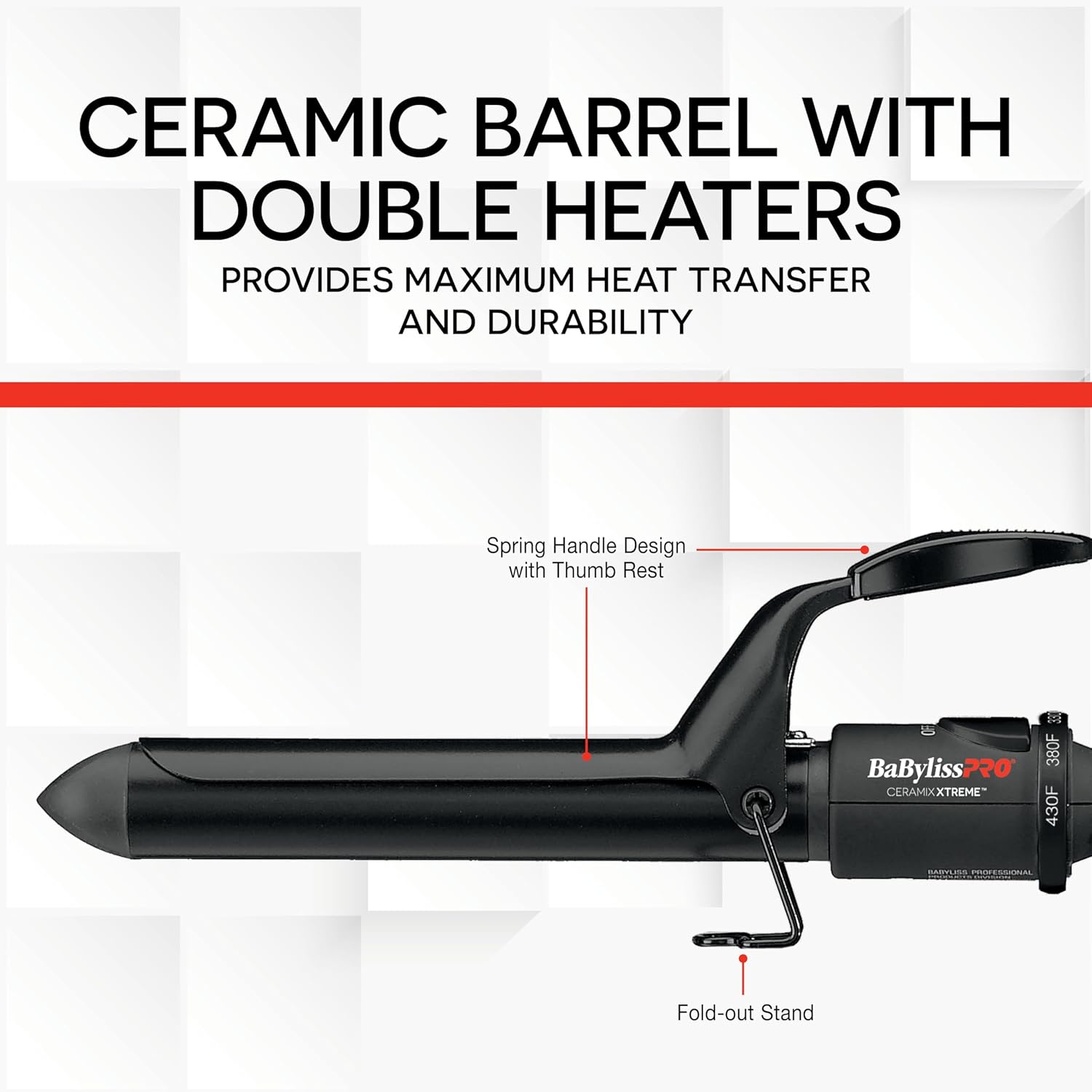 BaBylissPRO Ceramix Xtreme Dual Voltage Ceramic Curling Iron with Far Infrared Heat up to 430°F and Negative Ions, Spring Handle,used,good condition - with | Sold by Uncle Wiener's Wholesale