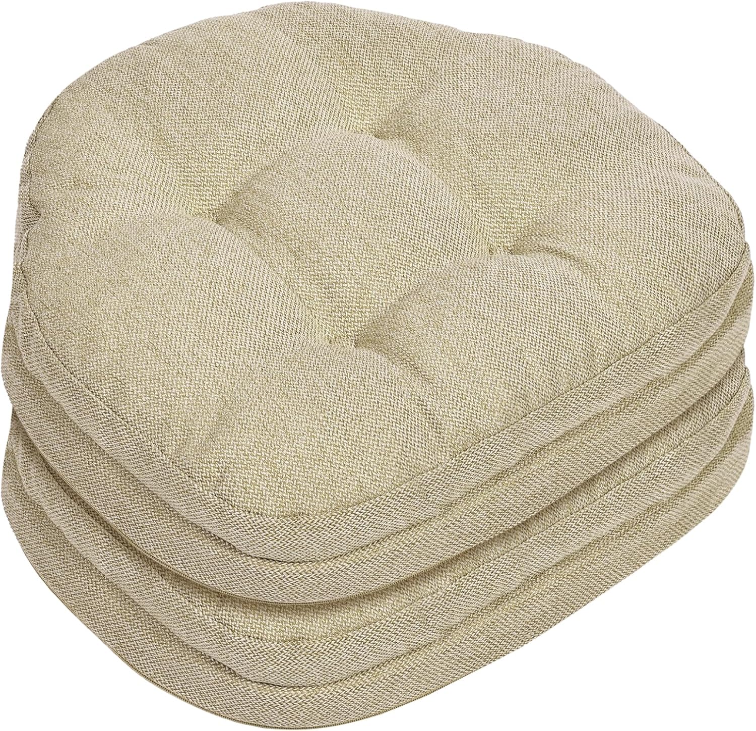baibu Dining Chair Cushions Set of 2, Dual - Layer Patented Design Memory Foam Windsor Seat Pads, Kitchen Chair Cushions with Ties & Textured Cover, 17x 15.5 x 3.5in, 2 Pack, Beige - with | Sold by Uncle Wiener's Wholesale