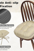 baibu Dining Chair Cushions Set of 2, Dual - Layer Patented Design Memory Foam Windsor Seat Pads, Kitchen Chair Cushions with Ties & Textured Cover, 17x 15.5 x 3.5in, 2 Pack, Beige - with | Sold by Uncle Wiener's Wholesale