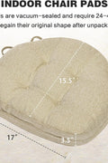baibu Dining Chair Cushions Set of 2, Dual - Layer Patented Design Memory Foam Windsor Seat Pads, Kitchen Chair Cushions with Ties & Textured Cover, 17x 15.5 x 3.5in, 2 Pack, Beige - with | Sold by Uncle Wiener's Wholesale