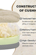 baibu Dining Chair Cushions Set of 2, Dual - Layer Patented Design Memory Foam Windsor Seat Pads, Kitchen Chair Cushions with Ties & Textured Cover, 17x 15.5 x 3.5in, 2 Pack, Beige - with | Sold by Uncle Wiener's Wholesale