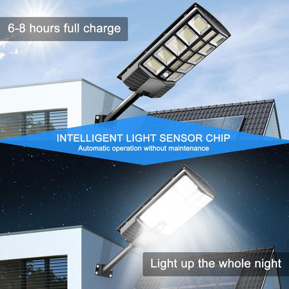 Baiston Solar Street Lights Outdoor - 1200W Dusk to Dawn LED Parking Lot Lights with Motion Sensor & Remote Control - General Equipment with 1 light | Sold by Uncle Wiener's Wholesale