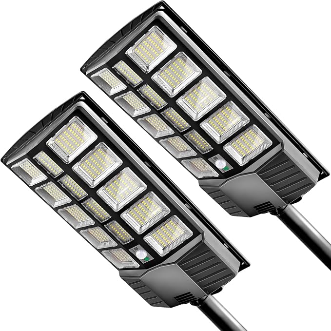 Baiston Solar Street Lights Outdoor - 1200W Dusk to Dawn LED Parking Lot Lights with Motion Sensor & Remote Control - General Equipment with 1 light | Sold by Uncle Wiener's Wholesale
