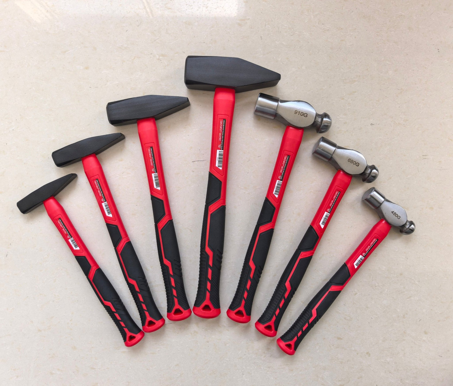Ball Pein Hammer Fiberglass Handle 1lb 1.5lb 2lb Forged Steel KS4553 - with 910g / 2 lb Ball Pein Hammer | Sold by Uncle Wiener's Wholesale