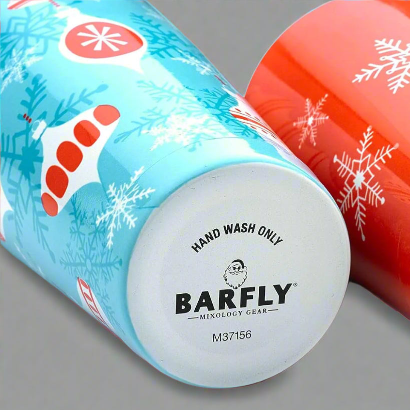 Barfly Holiday Ornaments Cocktail Shaker Tin Set - with Holiday Ornaments | Sold by Uncle Wiener's Wholesale