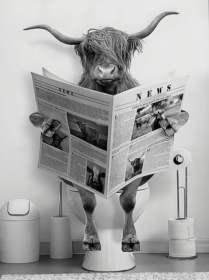 Bathroom Animal Wall Art 30x40 cm 12x16 in Funny Cow Horse Otter Decor VAR3040 - Wall Art with Cow | Sold by Uncle Wiener's Wholesale