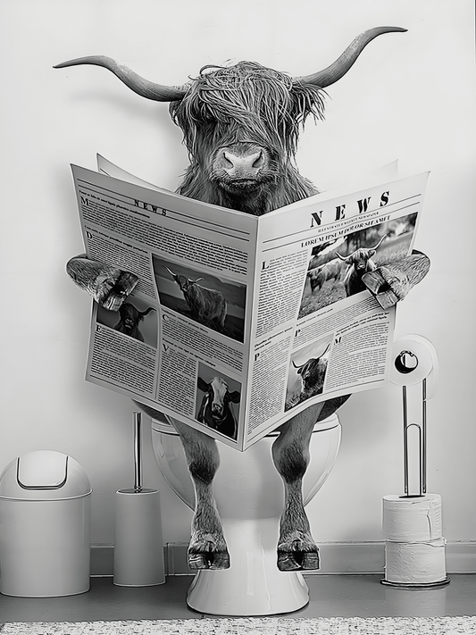 Bathroom Animal Wall Art 30x40 cm 12x16 in Funny Cow Horse Otter Decor VAR3040 - Wall Art with Cow | Sold by Uncle Wiener's Wholesale