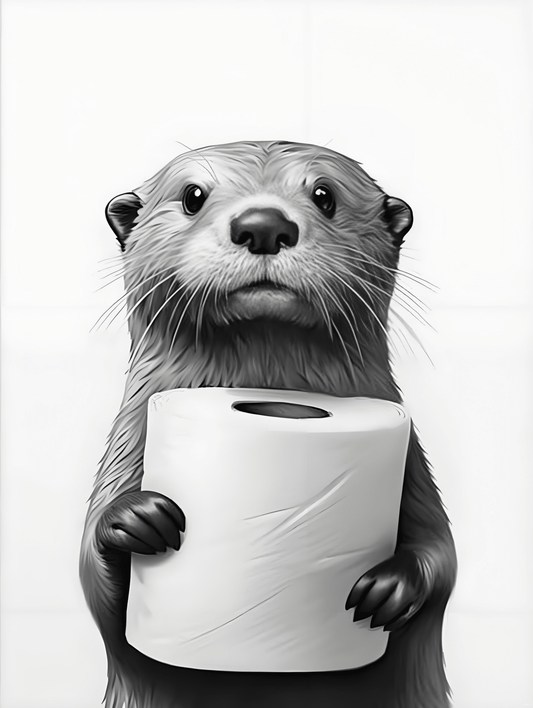 Bathroom Animal Wall Art 30x40 cm 12x16 in Funny Cow Horse Otter Decor VAR3040 - Wall Art with Otter | Sold by Uncle Wiener's Wholesale