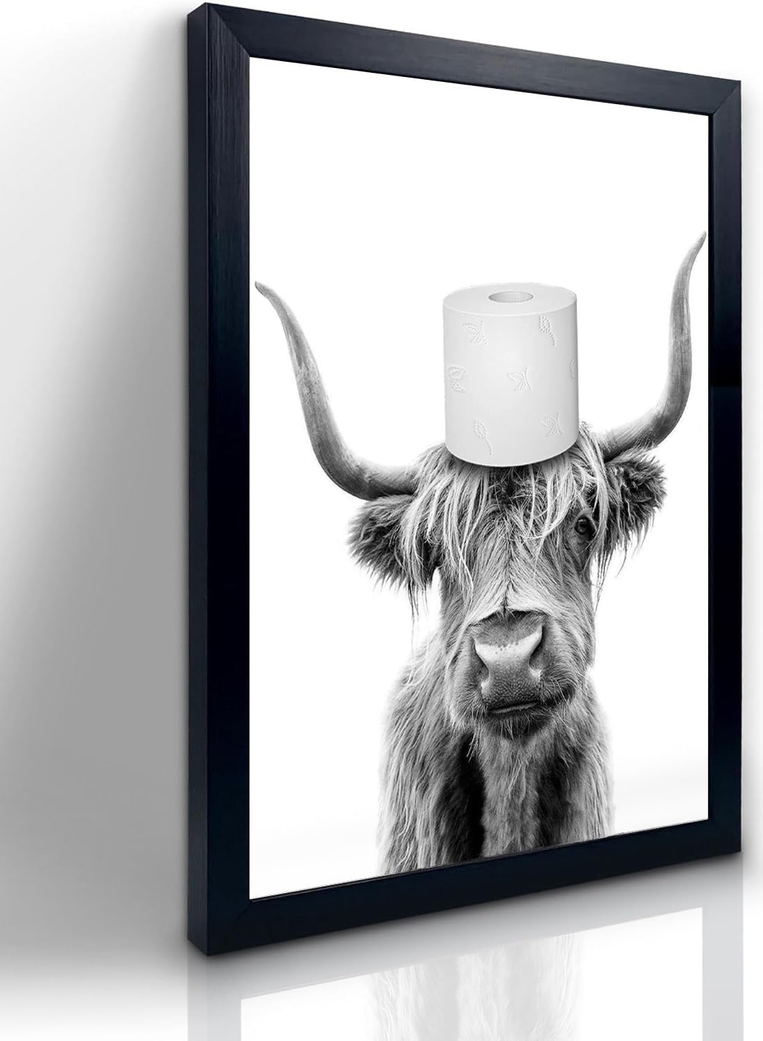 Bathroom Animal Wall Art Picture 30x40 cm 12x16 in Funny Cow Horse Otter Decor VAR3040 - Bathroom Fixtures with Cow Toilet Paper Balance | Sold by Uncle Wiener's Wholesale