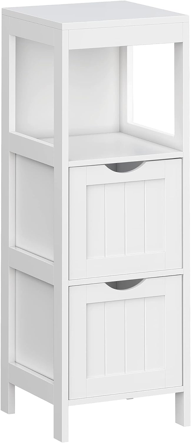 Bathroom Storage Cabinet – Floor Bedside 2 - Drawer White BBC42WT - with | Sold by Uncle Wiener's Wholesale