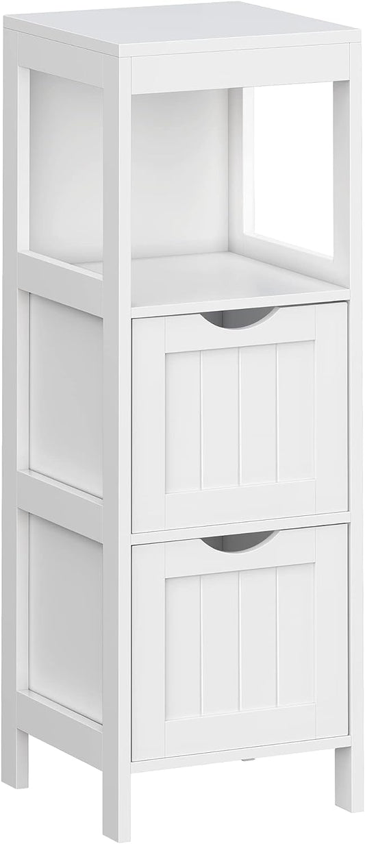 Bathroom Storage Cabinet – Floor Bedside 2 - Drawer White BBC42WT - with | Sold by Uncle Wiener's Wholesale