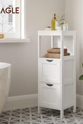 Bathroom Storage Cabinet – Floor Bedside 2 - Drawer White BBC42WT - with | Sold by Uncle Wiener's Wholesale