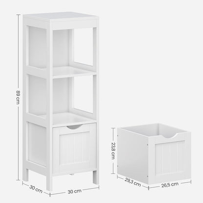Bathroom Storage Cabinet – Floor Bedside 2 - Drawer White BBC42WT - with | Sold by Uncle Wiener's Wholesale