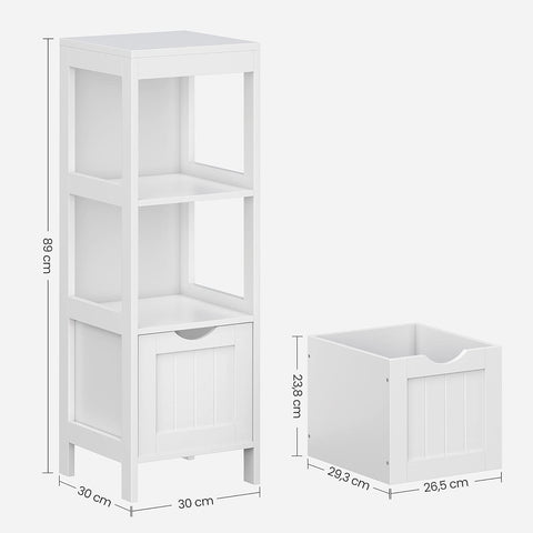 Bathroom Storage Cabinet – Floor Bedside 2 - Drawer White BBC42WT - with | Sold by Uncle Wiener's Wholesale
