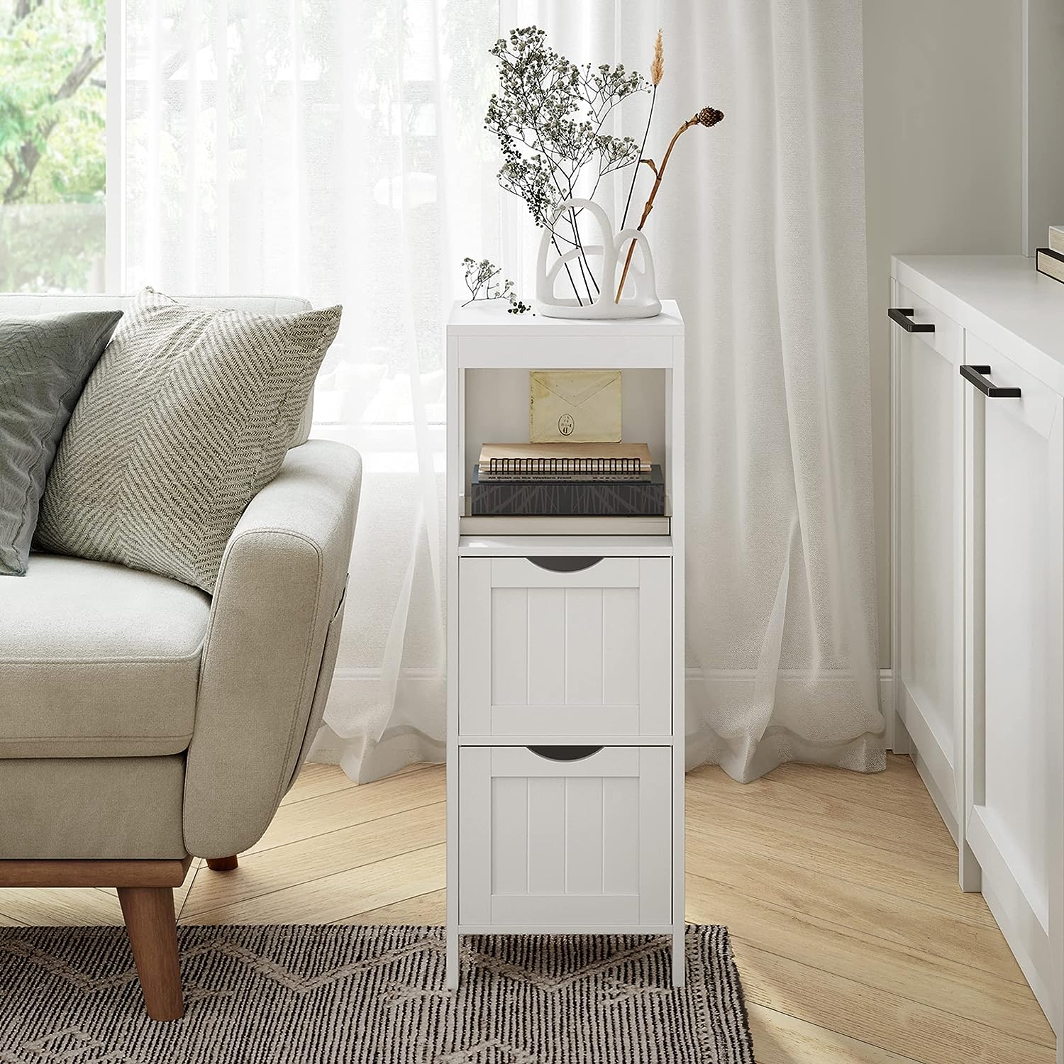 Bathroom Storage Cabinet – Floor Bedside 2 - Drawer White BBC42WT - with | Sold by Uncle Wiener's Wholesale