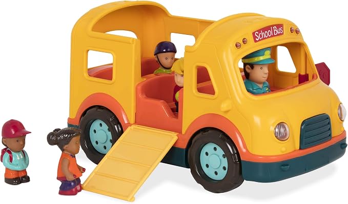 Battat Light & Sound School Bus Toy with 5 Figures – Yellow Toddler Bus with Lights, Sounds & Folding Stop Sign - Toys with | Sold by Uncle Wiener's Wholesale