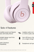 Beats Solo 4 - Wireless Bluetooth On - Ear Headphones, Apple & Android Compatible, Up to 50 Hours of Battery Life - Cloud Pink - with | Sold by Uncle Wiener's Wholesale