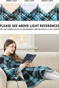 Beautyrest Heated Throw Blanket Wearable Shawl for Gifts, Sherpa to Fleece Electric Wrap Poncho, Auto Shut Off, Virtually No EMF, 3 Heat Level, UL Certified, Machine Wash, Aqua Plaid 50"x64" - with | Sold by Uncle Wiener's Wholesale
