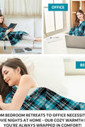 Beautyrest Heated Throw Blanket Wearable Shawl for Gifts, Sherpa to Fleece Electric Wrap Poncho, Auto Shut Off, Virtually No EMF, 3 Heat Level, UL Certified, Machine Wash, Aqua Plaid 50"x64" - with | Sold by Uncle Wiener's Wholesale
