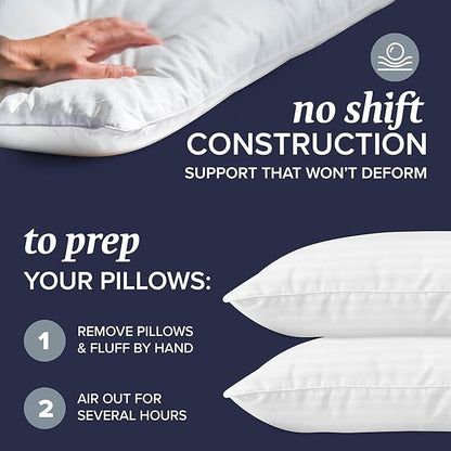 Beckham Hotel Collection Queen Size Cooling Gel Pillows Set of 2 White - with | Sold by Uncle Wiener's Wholesale