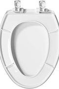 BEMIS Elongated Soft Close Plastic Closed Front Toilet Seat in White Removes for Easy Cleaning - with White | Sold by Uncle Wiener's Wholesale