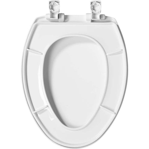 BEMIS Elongated Soft Close Plastic Closed Front Toilet Seat in White Removes for Easy Cleaning - with White | Sold by Uncle Wiener's Wholesale