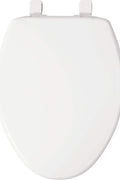 BEMIS Elongated Soft Close Plastic Closed Front Toilet Seat in White Removes for Easy Cleaning - with White | Sold by Uncle Wiener's Wholesale
