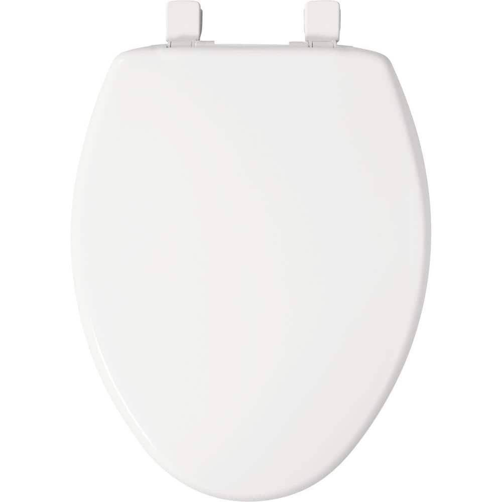 BEMIS Elongated Soft Close Plastic Closed Front Toilet Seat in White Removes for Easy Cleaning - with White | Sold by Uncle Wiener's Wholesale