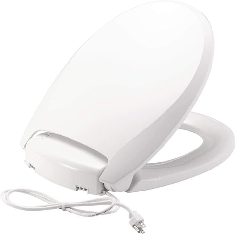 Bemis Radiance Heated Night Light Toilet Seat, Slow Close Adjustable Fit Long Lasting Plastic Seat, Round, White - with Round | Sold by Uncle Wiener's Wholesale