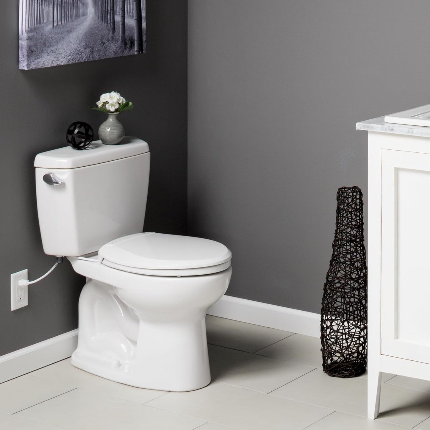 Bemis Radiance Heated Night Light Toilet Seat, Slow Close Adjustable Fit Long Lasting Plastic Seat, Round, White - with Round | Sold by Uncle Wiener's Wholesale