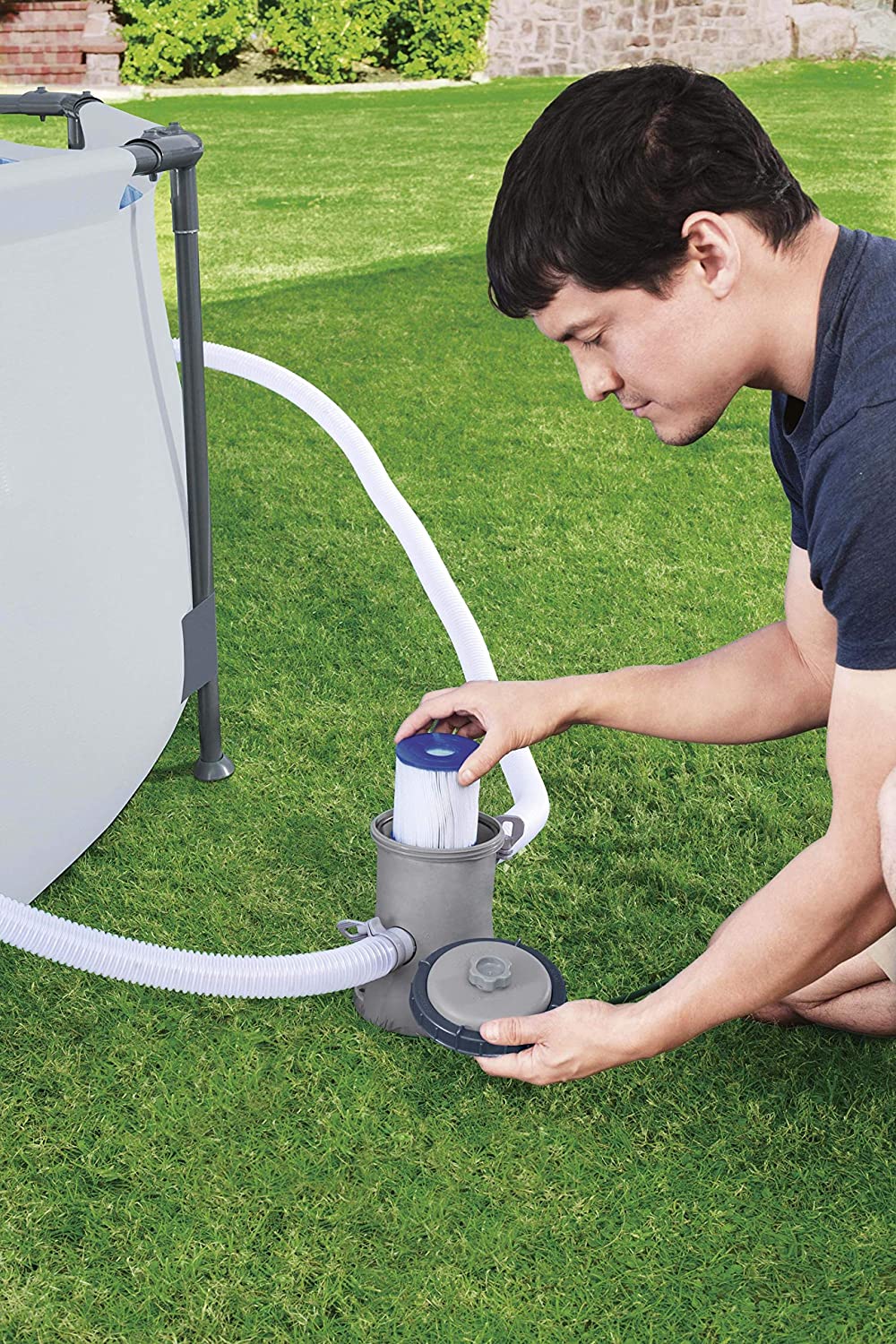 Bestway Flowclear Pool Pump – Powerful & Efficient Filtration System (Gray) 58511 - with | Sold by Uncle Wiener's Wholesale