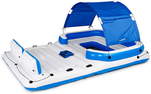 Bestway Inflatable Island Lounger – 5 - Seat Floating Raft with Shade, Cup Holders & Cooler – 43105 - with | Sold by Uncle Wiener's Wholesale