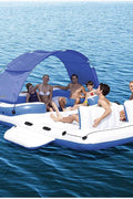 Bestway Inflatable Island Lounger – 5 - Seat Floating Raft with Shade, Cup Holders & Cooler – 43105 - with | Sold by Uncle Wiener's Wholesale