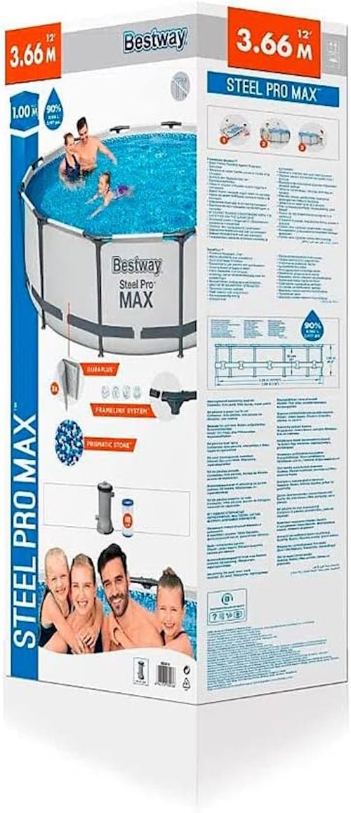 Bestway Steel Pro MAX 12 ft Above Ground Swimming Pool with Filter – 56419 - with | Sold by Uncle Wiener's Wholesale