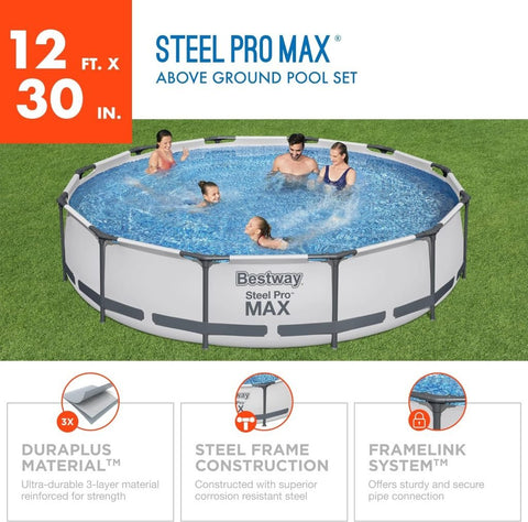 Bestway 12ft Above Ground Pool with Pump
Steel Pro MAX 56417 Pool Set for Backyard
Easy Set Up Above Ground Pool – Bestway
Round Family Pool with Filter Pump
Summer Swimming Pool – 12ft x 30in