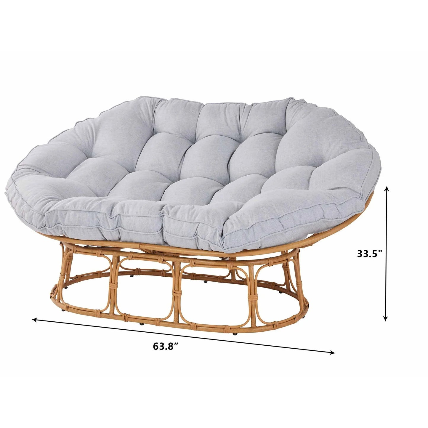 Better Homes & Gardens Double Papasan Accent Chair, Grey Linen 710667614938 - with | Sold by Uncle Wiener's Wholesale