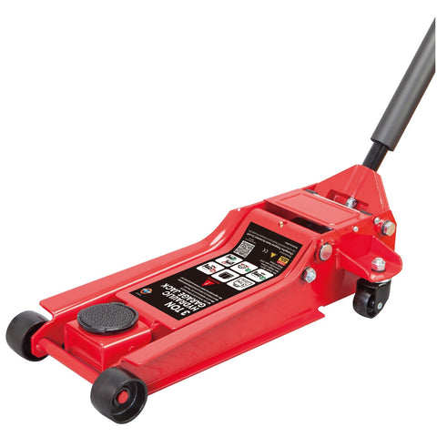 Big Red 3.5 Ton Low Profile Hydraulic Floor Jack – T83508D with Dual Piston Pump and Wide Steel Frame - with | Sold by Uncle Wiener's Wholesale