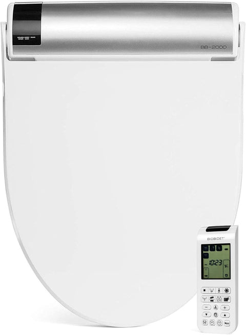 BioBidet Bliss BB2000 Elongated White Bidet Smart Toilet Seat, Premier Class, Unlimited Warm Water, Self Cleaning Hydroflush, Hybrid Heating, Wireless Remote Control, Inviting Nightlight, Vortex Wash - with Elongated | Sold by Uncle Wiener's Wholesale