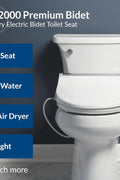 BioBidet Bliss BB2000 Elongated White Bidet Smart Toilet Seat, Premier Class, Unlimited Warm Water, Self Cleaning Hydroflush, Hybrid Heating, Wireless Remote Control, Inviting Nightlight, Vortex Wash - with Elongated | Sold by Uncle Wiener's Wholesale