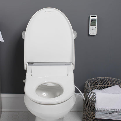 BioBidet Bliss BB2000 Elongated White Bidet Smart Toilet Seat, Premier Class, Unlimited Warm Water, Self Cleaning Hydroflush, Hybrid Heating, Wireless Remote Control, Inviting Nightlight, Vortex Wash - with Elongated | Sold by Uncle Wiener's Wholesale