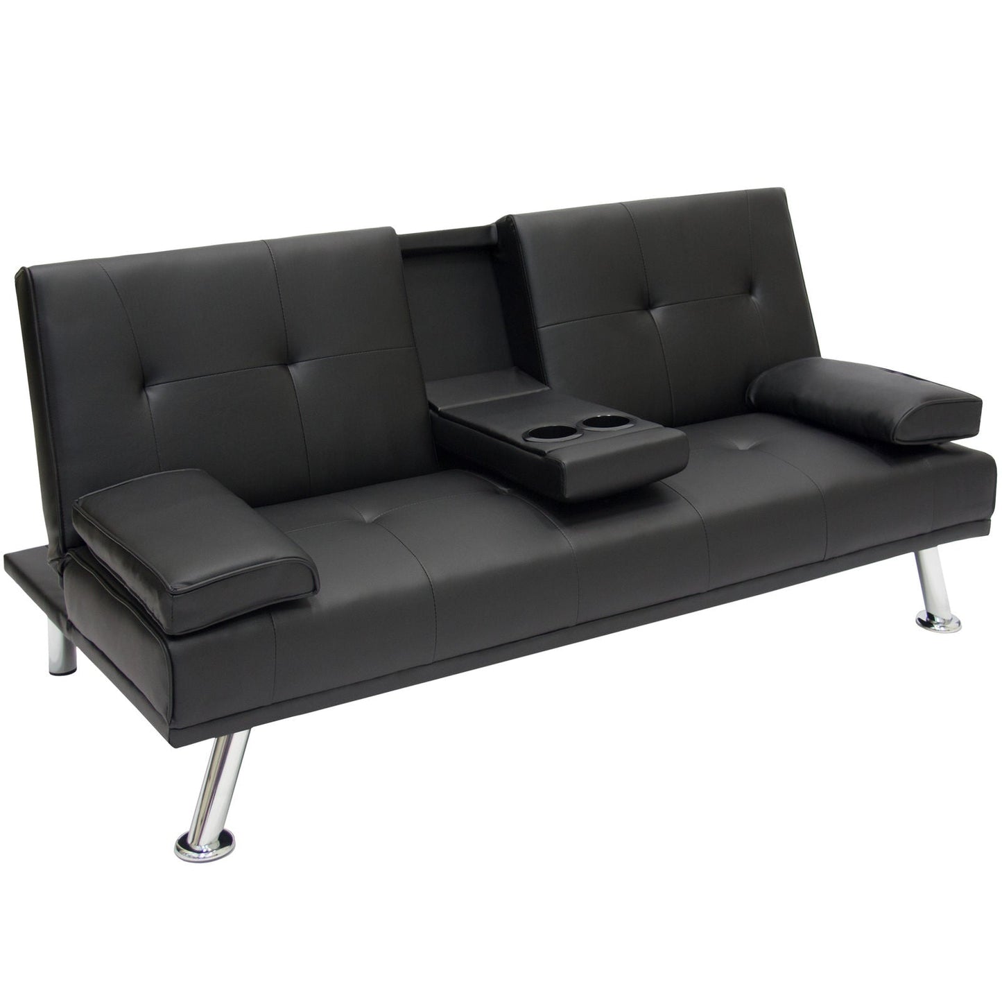 Black Futon Sofa & Bed – Deluxe Convertible Couch GS1913B - with | Sold by Uncle Wiener's Wholesale