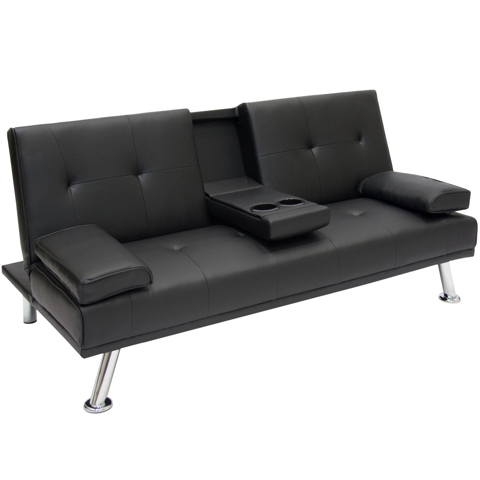 Black Futon Sofa & Bed – Deluxe Convertible Couch GS1913B - with | Sold by Uncle Wiener's Wholesale